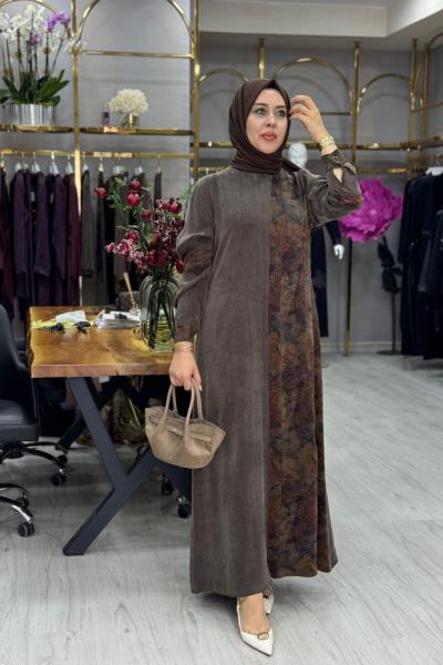 Pırıltı Elbise Kahverengi Kahverengi