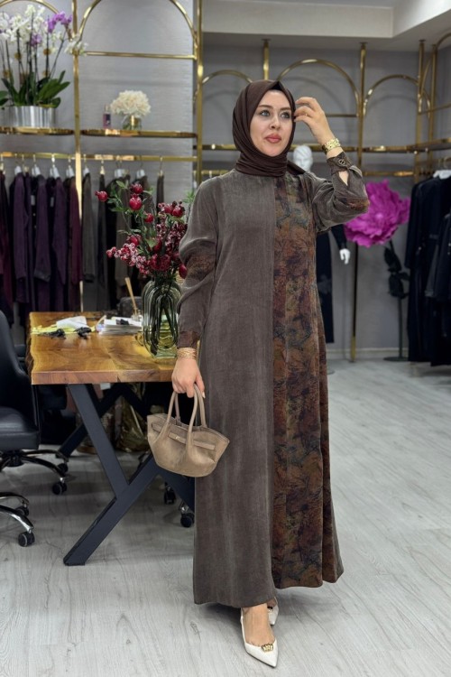 Pırıltı Elbise Kahverengi Kahverengi