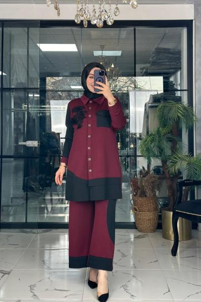 Narin Takım Bordo Bordo