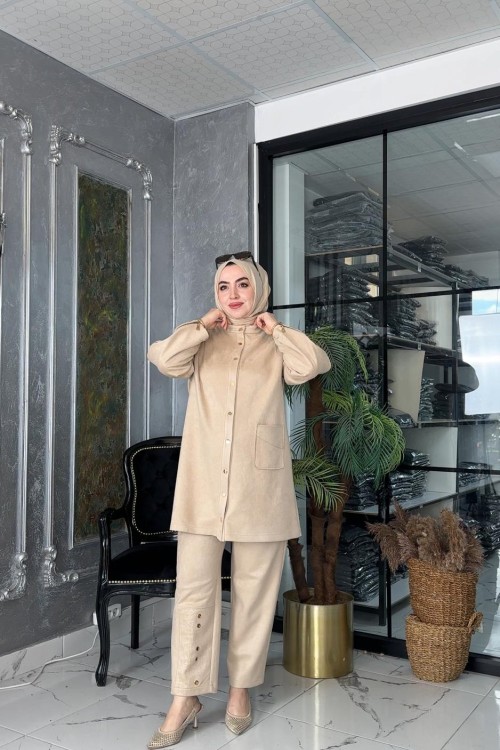 Miray Süet Takım Taş Taş Rengi