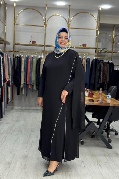 Linet Elbise Siyah Siyah