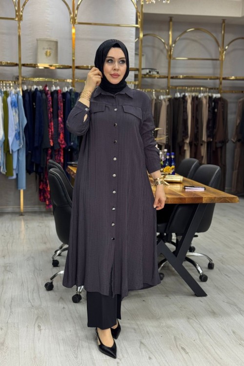 Selen Gömlek Antrasit Antrasit