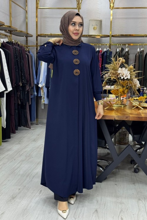 Gizli Düğmeli Gömlek Lacivert Lacivert