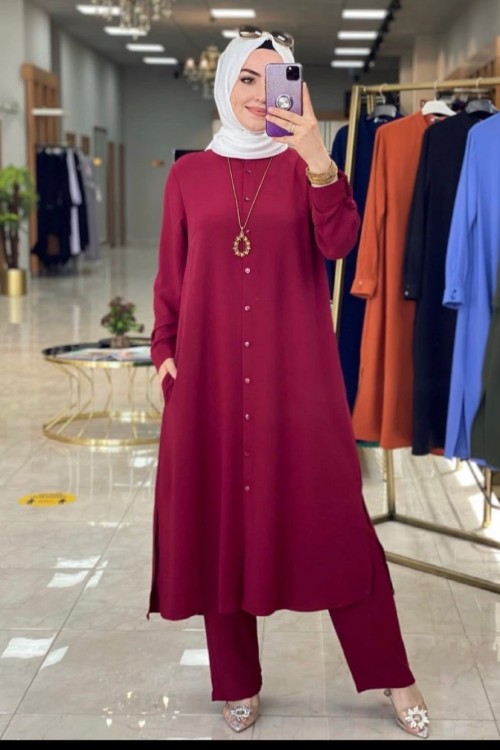 Selen Takım Bordo Bordo