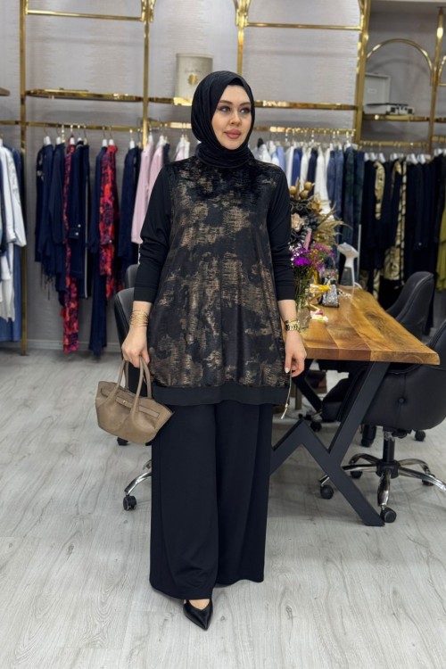 Dilay Tunik Siyah Siyah