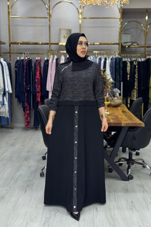 Melodi Elbise Siyah Siyah