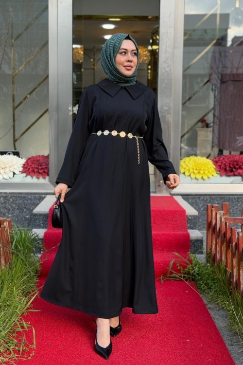 Manolya Elbise Siyah Siyah