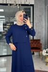 Ahuzar Elbise Lacivert Lacivert