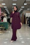 Elisa Pantolon Takım-Bordo Bordo