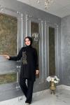 Hilal Pantolon Takım-Siyah Siyah