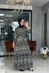 Pervin Viscon Elbise-Siyah/Beyaz Siyah Beyaz
