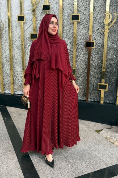 Dubai Abaya Bordo