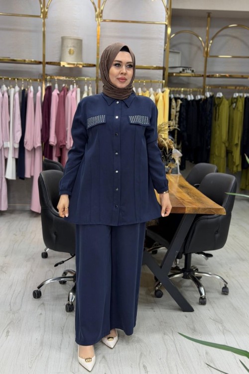 Sahra Tencel Takım Lacivert