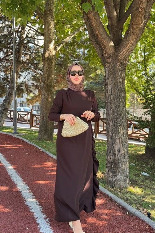 Gözde Elbise-Kahverengi